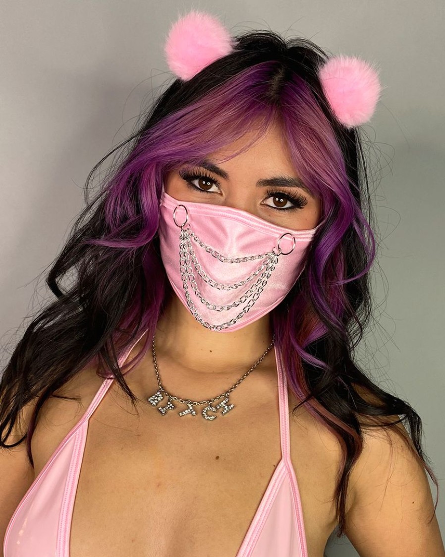 Accessories * | Bodyzone Sugar Baby Pink Chain Mask Womens