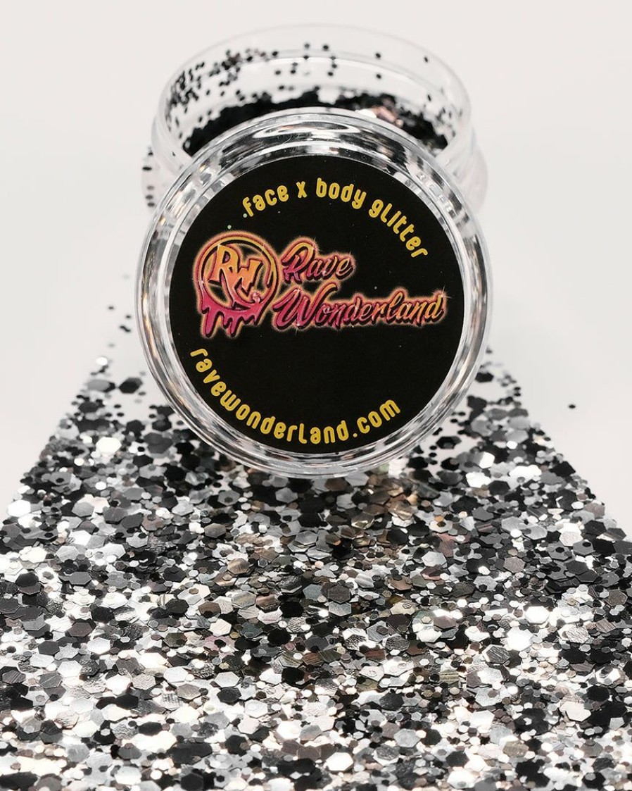 Accessories * | Xucai Accessories Dark Matter Black And Silver Body And Face Festival Glitter (20 Or 30 Grams)