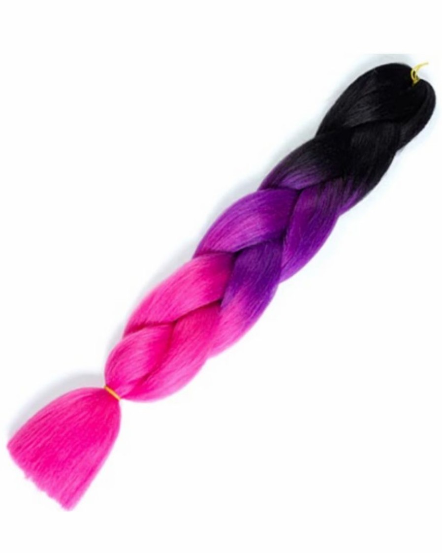 Accessories * | Ae Ombre Black/Purple/Blue Braiding Hair Extensions Womens Ombre Black/Purple/Pink