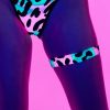 Womens * | Elizabeth New 1Pc Acid Jungle Leg Garter