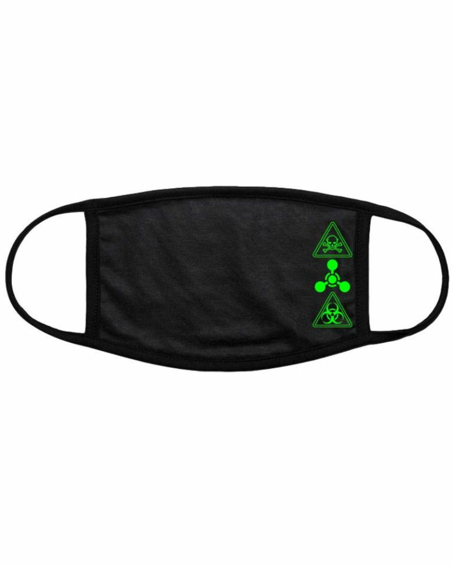 Accessories * | Ae Womens Neon Green Toxic Black Cotton Cloth Face Mask