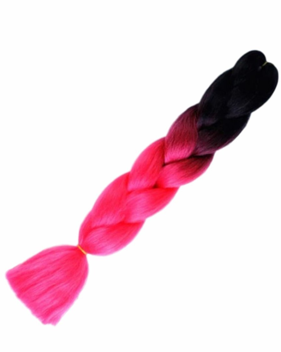 Accessories * | Ae Womens Ombre Black/Neon Pink Braiding Hair Extensions Ombre Black/N.Pink