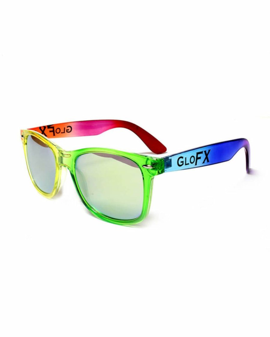 Accessories * | Accessories Glofx Transparent Rainbow Diffraction Glasses Gold Mirror