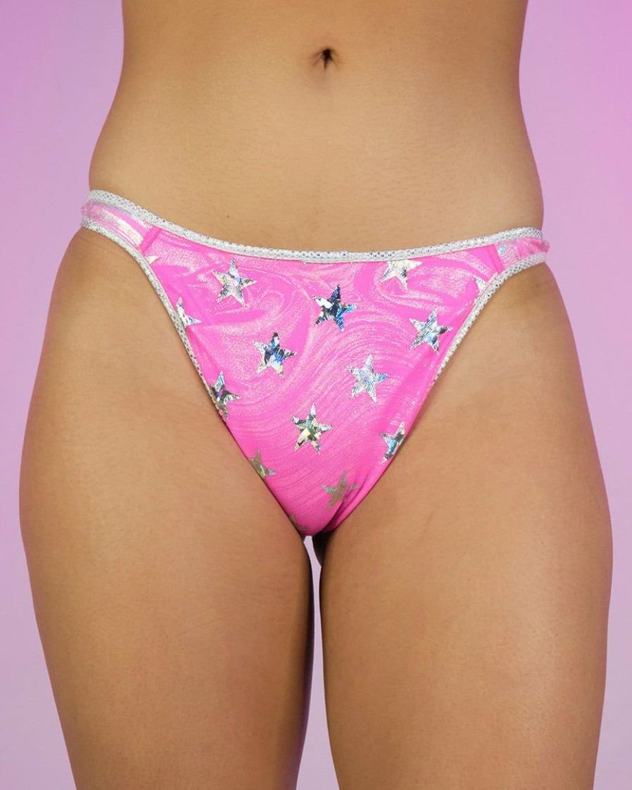 Womens * | Roma New Pink Cosmic Stardust High-Cut Bottoms