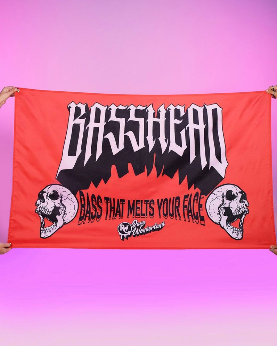 Accessories * | Jarmoo Basshead Bass That Melts Your Face Red 3 5 Ft Flag Accessories