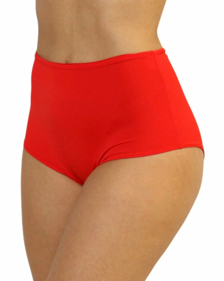 Womens * | Shark Womens Red High Waist Shorts