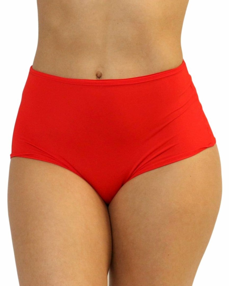 Womens * | Shark Womens Red High Waist Shorts