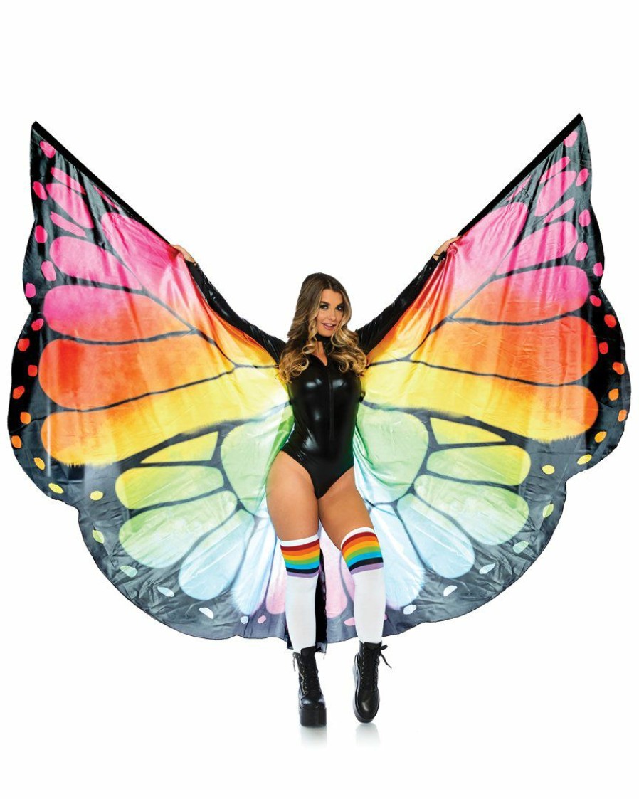 Accessories * | Leg Avenue Festival Butterfly Wings Womens Rainbow