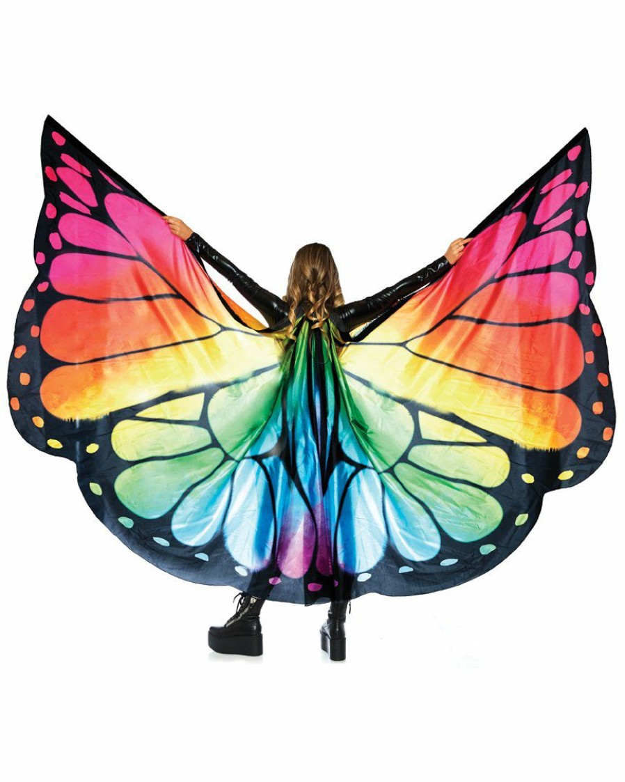 Accessories * | Leg Avenue Festival Butterfly Wings Womens Rainbow