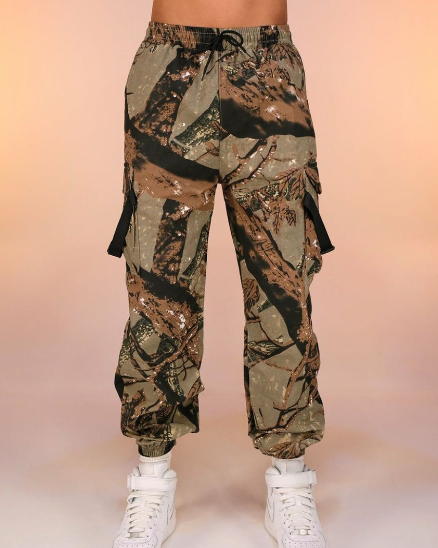 Mens * | Ae Mens Green Camo Joggers