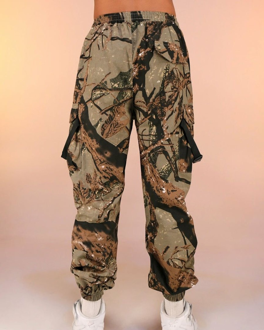 Mens * | Ae Mens Green Camo Joggers