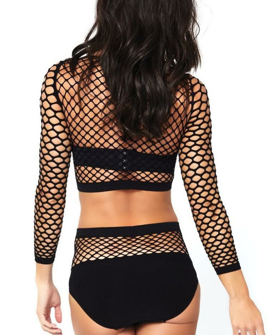 Womens * | Leg Avenue Womens 2Pc Industrial Fishnet Set