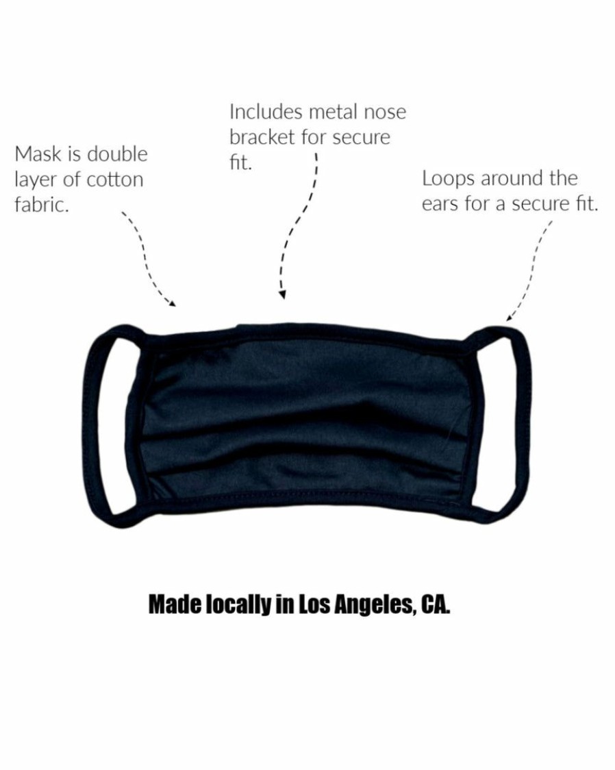 Accessories * | Ae Accessories Black Cotton Face Mask W/ Nose Bracket (Adult And Kids Sizes)