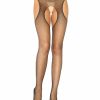 Womens * | Leg Avenue Rhinestone Fishnet Suspender Pantyhose