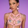 Womens * | Daisy'S Corsets Pink Ecstasy Stretchy Harness Top New