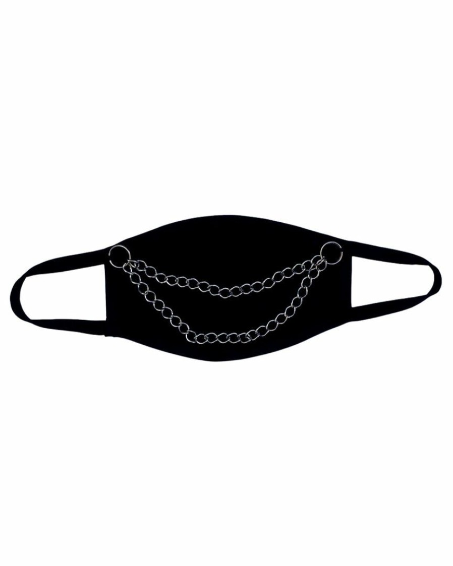 Accessories * | Bodyzone Black Chain Me Up Face Mask Accessories