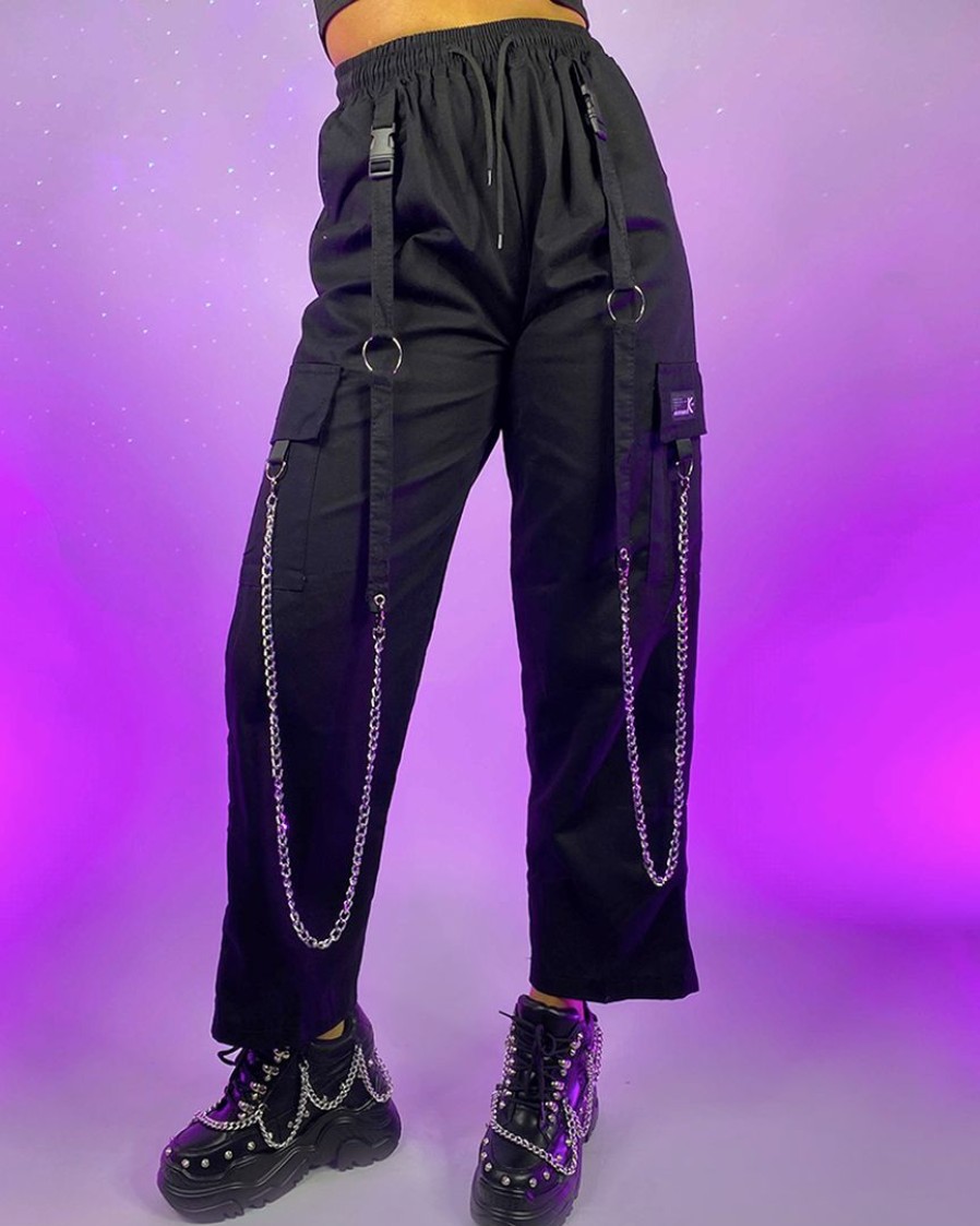 Womens * | Ae Chained To Reality Black Cargo Unisex Pants