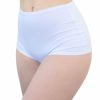 Womens * | Shark White Solid High Waist Basic Rave Shorts Rave Bottoms