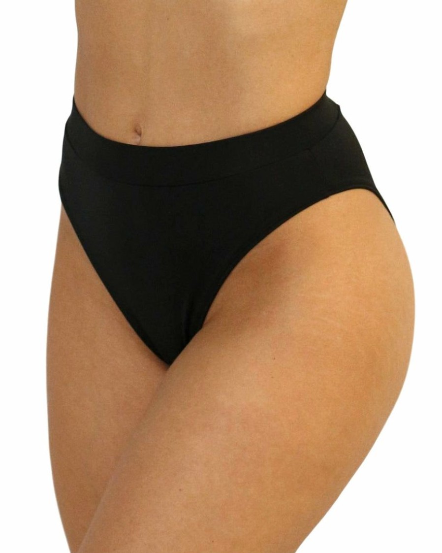 Womens * | Shark Black Cheeky High-Cut Bottoms