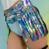 Womens * | Daisy'S Corsets Sonic Fantasy Holographic Silver Fringe Skirt