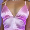 Womens * | Ae Satin Skies Crop Top Womens Pink