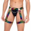 Womens * | Roma Womens Rainbow Love Garter Thong