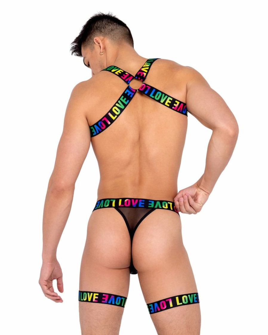 Womens * | Roma Womens Rainbow Love Garter Thong