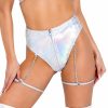 Womens * | Roma Womens Silver Holo Foil Garter Bottoms