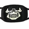 Accessories * | Ae Skeleton Glow In The Dark/Blacklight Reactive Black Cloth Face Mask