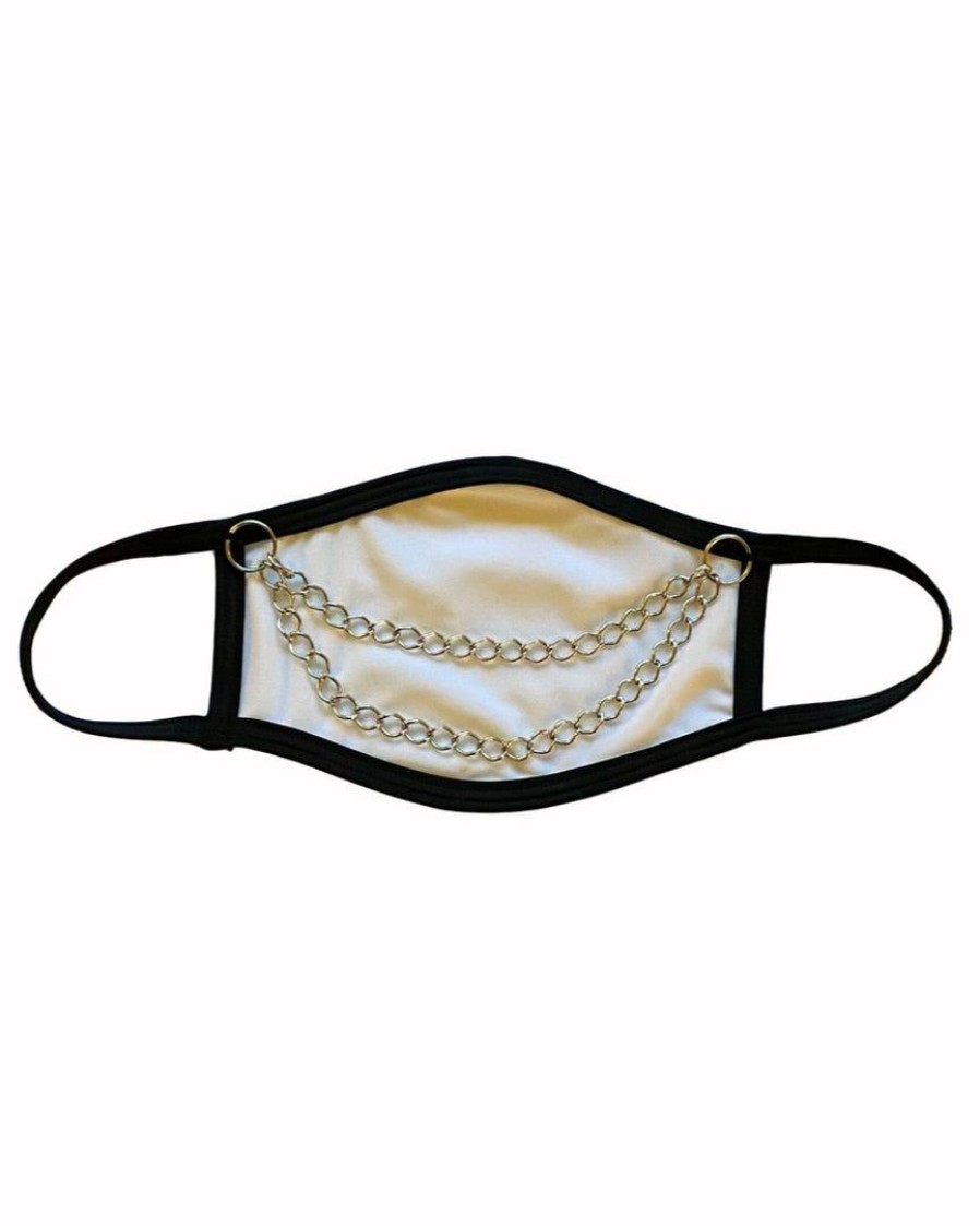 Accessories * | Bodyzone White Chain Me Up Face Mask