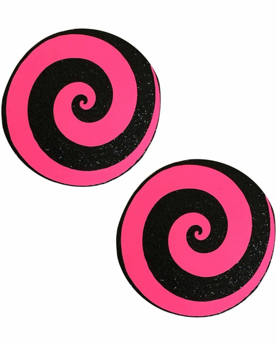 Accessories * | Neva Nude Care Bear Stare Blacklight Reactive Glitter Spiral Nipple Pasties