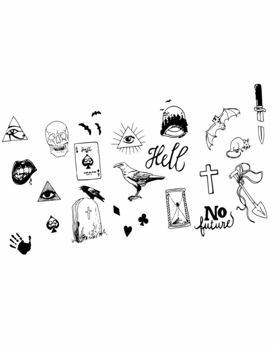 Accessories * | Neva Nude Accessories Grim Raver Giant Temporary Tattoo Pack