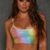 Womens * | J. Valentine Over The Rainbow Pastel Confetti Crop Tank Top