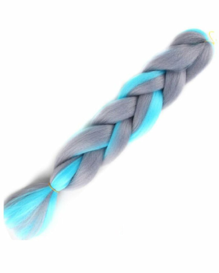 Accessories * | Ae 24 Grey And Turquoise Braiding Hair Extensions Womens