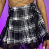 Womens * | Ae Womens Ribbon And Lace Gray Plaid Harajuku Mini Skirt