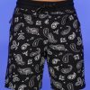 Womens * | Bjd Inc. Black Paisley Fleece Shorts