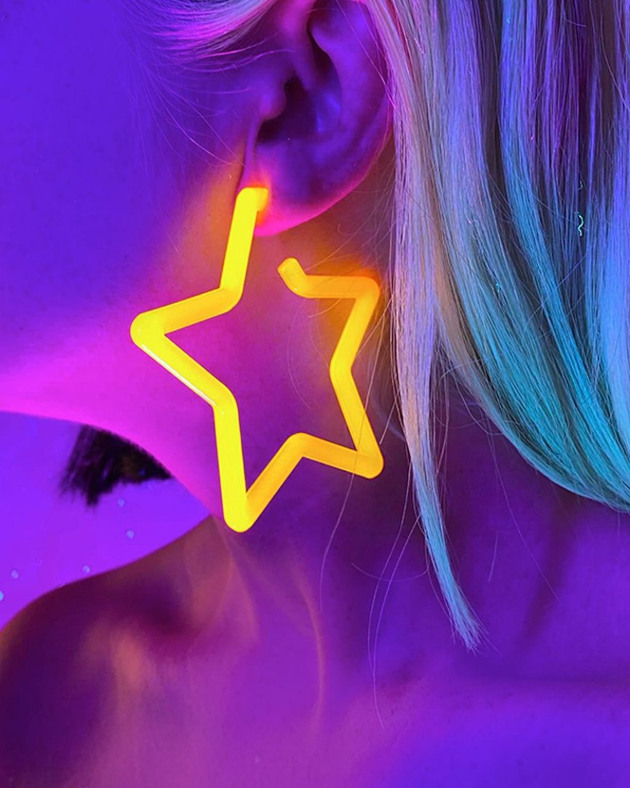 Accessories * | Ae New Neon Retro Star Acrylic Earrings