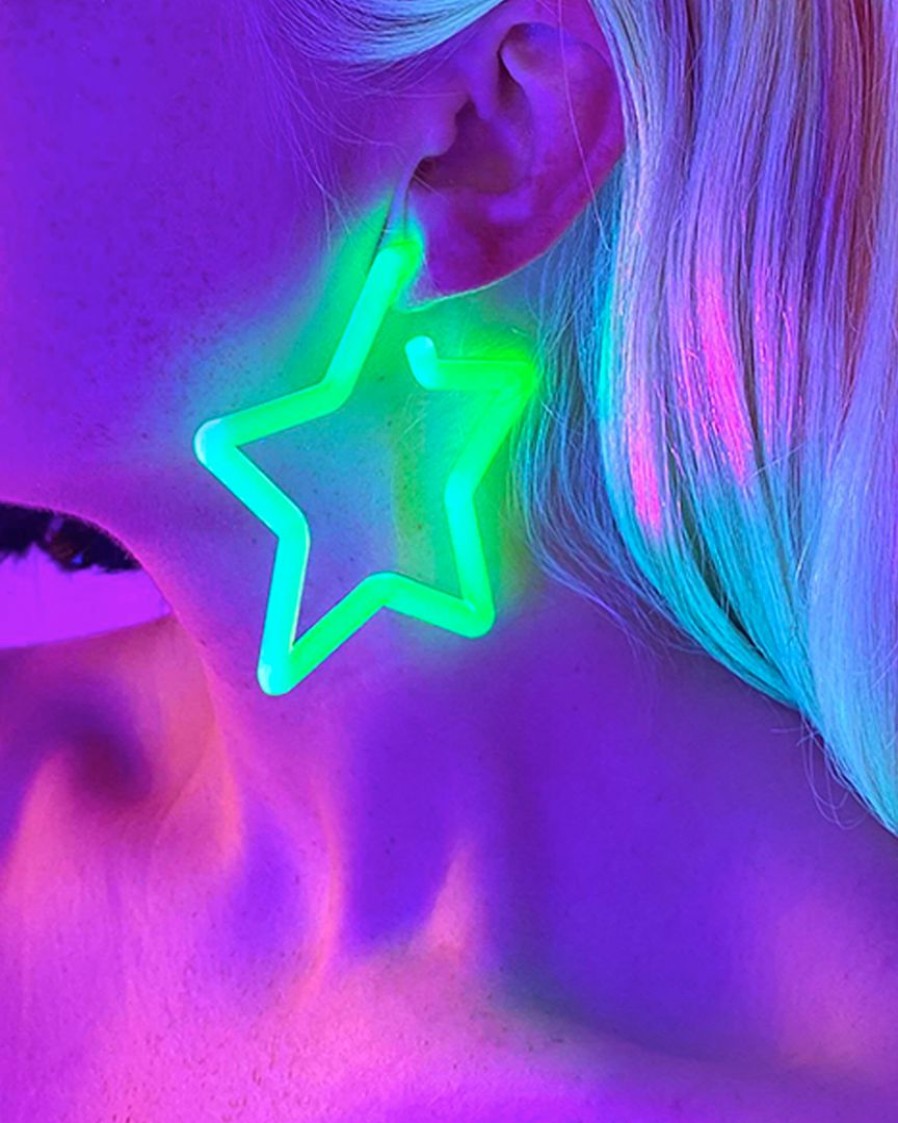 Accessories * | Ae New Neon Retro Star Acrylic Earrings