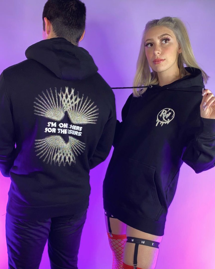 Mens * | 555Stickers Womens Only Here For The Lasers Reflective Hoodie