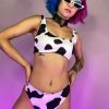 Womens * | Ae 2Pc Milkshake Cow Print Bikini Set New