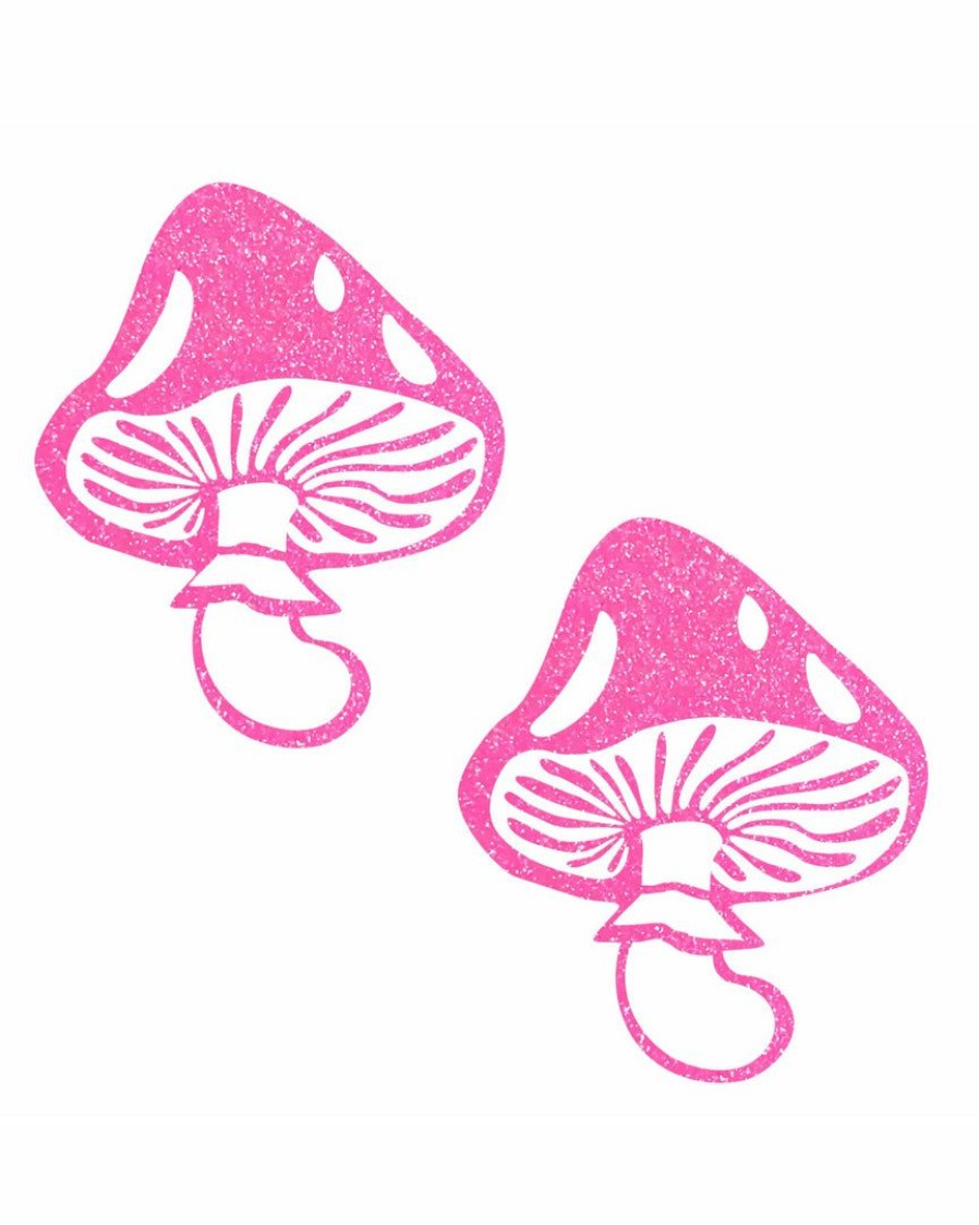 Accessories * | Neva Nude Neon Uv Pink Glitter Toadstool Pasties