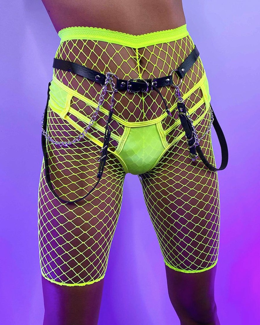 Womens * | Leg Avenue New Fishnet Biker Shorts