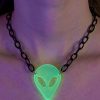 Accessories * | New Nomad Kandi Beam Me Up Alien Choker Neon Green