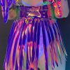 Womens * | Daisy'S Corsets Dark Holo Iridescent Fringe Skirt New