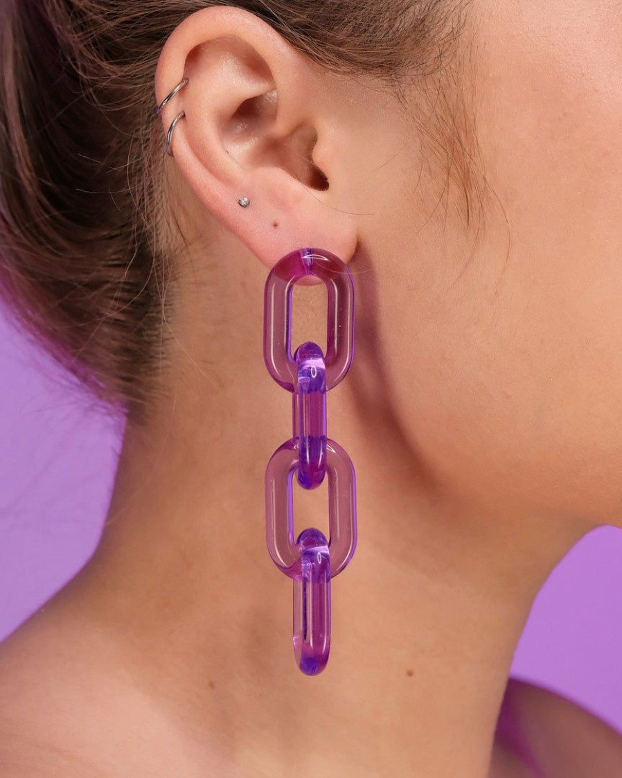 Accessories * | Ae New Chain Link Acrylic Earrings