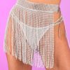 Womens * | Ae New White Bejeweled Cover Up Skirt