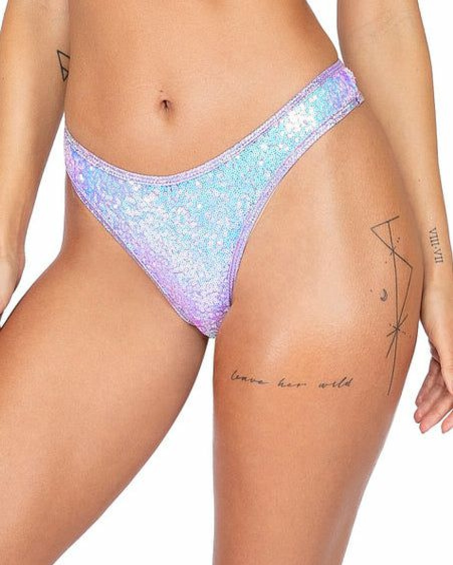 Womens * | Roma Rave Bottoms Sequin Cheeky Thong Bottoms