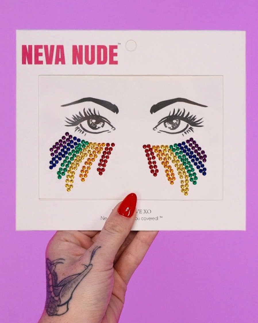 Accessories * | Neva Nude Rainbow Tears Crystal Face Jewels Accessories