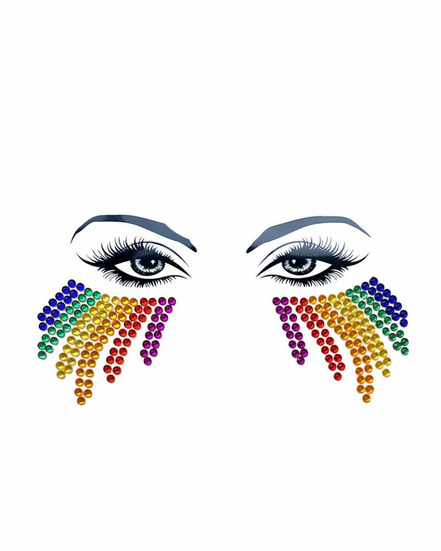 Accessories * | Neva Nude Rainbow Tears Crystal Face Jewels Accessories