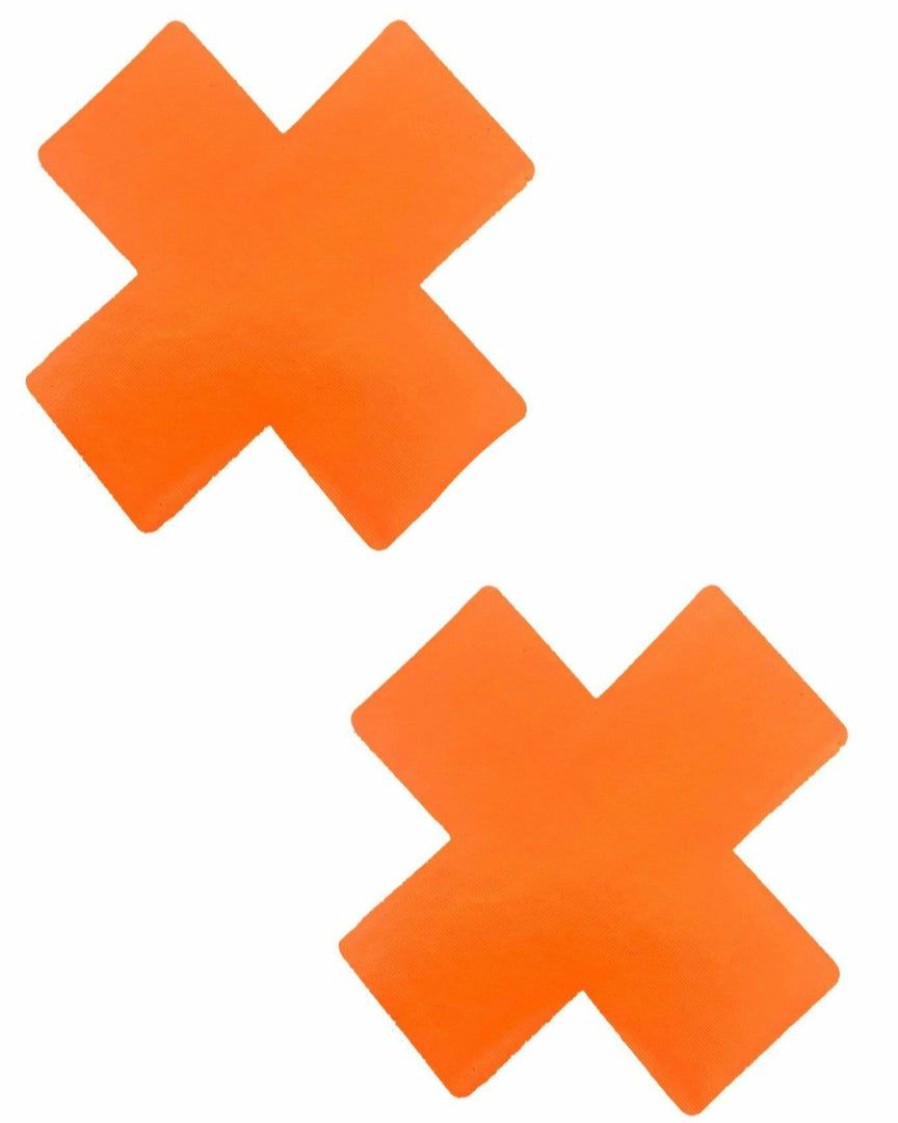 Accessories * | Neva Nude Orange Vinyl X Factor Blacklight Reactive Pasties Womens